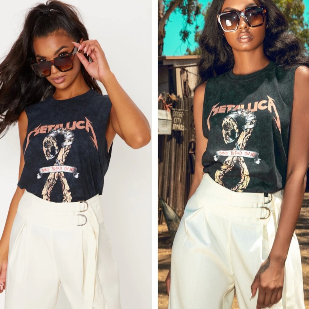 Pretty Little Thing Oversized Metallica Muscle Tee